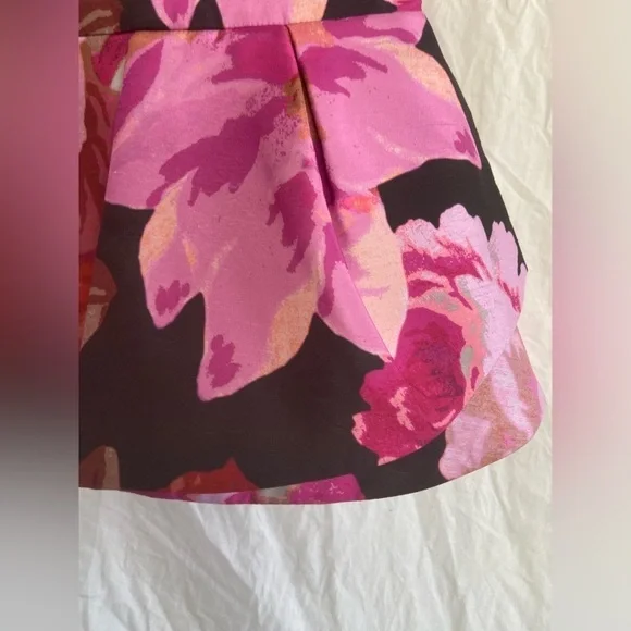 Cameo Strapless Abstract Floral Bustier Top Peplum Corset Modern Party Size S - Picture 13 of 15